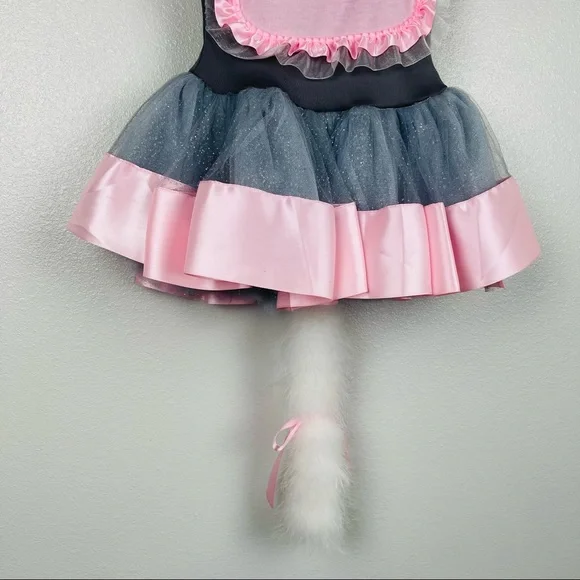 Handmade Set of Mouse Costume for Little Girl Pink-Grey with Ears headband π - Picture 6 of 13
